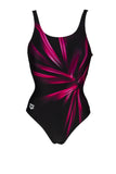 BLOSSOM U-back badedragt til kvinder - BLACK/ROSE