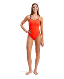 Arena Women's Team Swimsuit Lace Back Solid - Orange/Sort