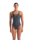 WOMEN'S TEAM SWIMSUIT SWIM PRO SOLID ASPHALT