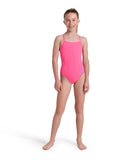 GIRL'S TEAM SWIMSUIT CHALLENGE SOLID SHOCKING PINK
