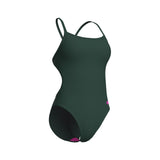 WOMEN'S TEAM SWIMSUIT CHALLENGE SOLID - MØRK GRØN/PINK