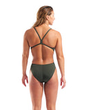 WOMEN'S TEAM SWIMSUIT CHALLENGE SOLID - MØRK GRØN/PINK