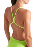 WOMEN'S TEAM SWIMSUIT CHALLENGE SOLID - NEON YELLOW