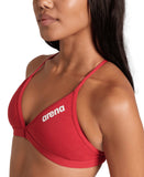 WOMEN’S TEAM SWIM TOP TIE BACK SOLID - RED