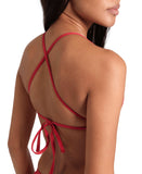 WOMEN’S TEAM SWIM TOP TIE BACK SOLID - RED