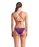 WOMEN’S TEAM SWIM TOP TIE BACK SOLID - PURPLE/RED