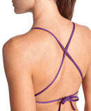 WOMEN’S TEAM SWIM TOP TIE BACK SOLID - PURPLE/RED