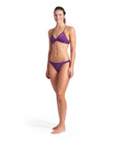 WOMEN’S TEAM SWIM TOP TIE BACK SOLID - PURPLE/RED