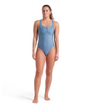 WOMEN'S ARENA SOLID SWIMSUIT CONTROL PRO BACK STONE GREY