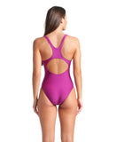 WOMEN'S ARENA SOLID SWIMSUIT CONTROL PRO BACK PURPLE WINE