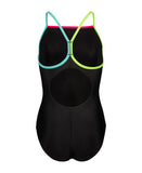 GIRL'S ARENA SWIMSUIT LIGHT DROP SOLID BLACK