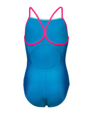 GIRL'S ARENA SWIMSUIT LIGHT DROP SOLID BLUE CHINA