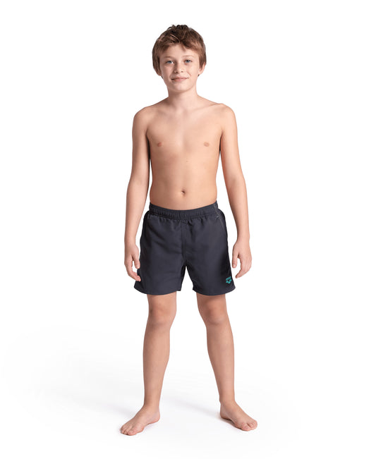 BOYS' BEACH BOXER SOLID - ASPHALT-WATER