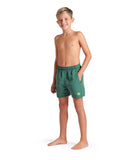 BOYS' BEACH BOXER SOLID - DRAK GREEN
