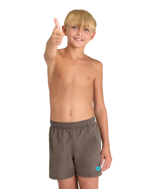 BOYS' BEACH BOXER SOLID R - BROWN