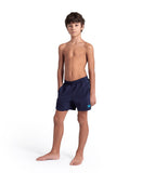 BOYS' BEACH BOXER SOLID R NAVY-TURQUOISE
