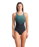 WOMEN'S ARENA KIKKO V SWIMSUIT V BACK GRAPHIC BLACK