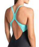 WOMEN'S ARENA KIKKO V SWIMSUIT V BACK GRAPHIC BLACK