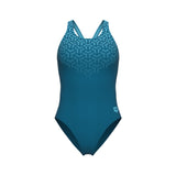 WOMEN'S ARENA KIKKO V SWIMSUIT V BACK GRAPHIC - BLUE