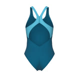 WOMEN'S ARENA KIKKO V SWIMSUIT V BACK GRAPHIC - BLUE