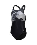 ARENA LOGO KIKKO SWIMSUIT SWIM PRO BACK - BLACK/GERY