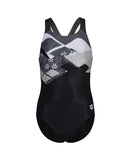 ARENA LOGO KIKKO SWIMSUIT SWIM PRO BACK - BLACK/GERY