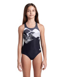 ARENA LOGO KIKKO SWIMSUIT SWIM PRO BACK - BLACK/GERY