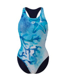 WOMEN'S ARENA SEAFLOOR SWIMSUIT Y BACK - SEA BLUE
