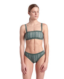 WOMEN'S ARENA MONOGRAM BIKINI BANDEAU - GREEN