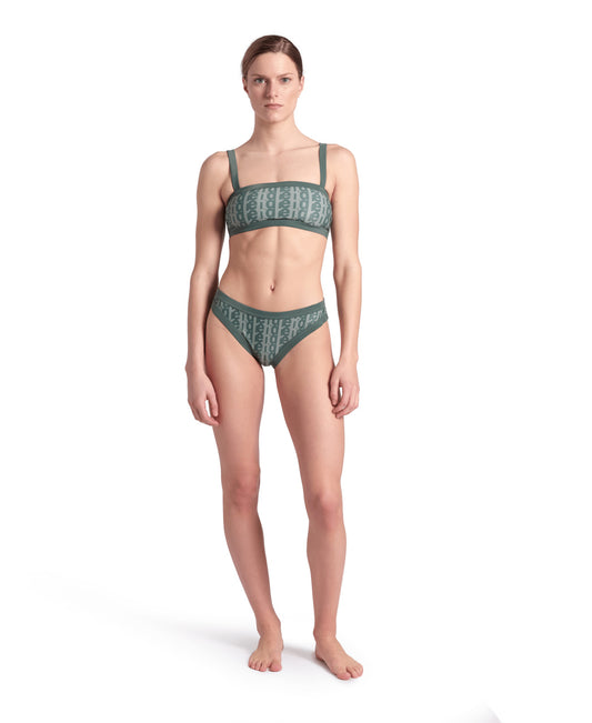 WOMEN'S ARENA MONOGRAM BIKINI BANDEAU - GREEN