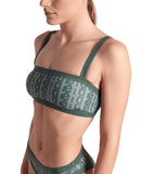 WOMEN'S ARENA MONOGRAM BIKINI BANDEAU - GREEN