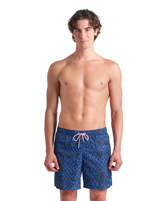 ARENA WATER PRINTS BEACH BOXER - BLUE