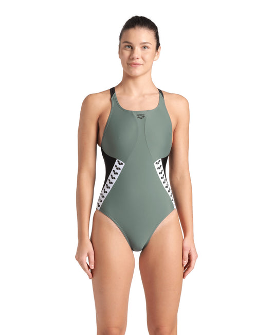 WOMEN'S ARENA STRIPE SWIMSUIT SWIM PRO BACK