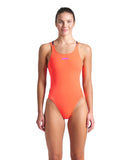 WOMEN'S ARENA SWIMSUIT TECH MULTI SOLID BRIGHT CORAL