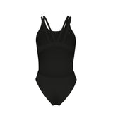 WOMEN'S ARENA SWIMSUIT TECH MULTI SOLID BLACK-WHIT