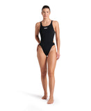 WOMEN'S ARENA SWIMSUIT TECH MULTI SOLID BLACK-WHIT