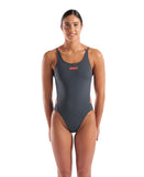 WOMEN'S ARENA SWIMSUIT TECH MULTI SOLID ASPHALT