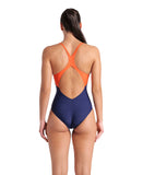 ARENA OPENINGS SWIMSUIT V BACK LB - NAVY/ORANGE