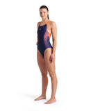ARENA OPENINGS SWIMSUIT V BACK LB - NAVY/ORANGE