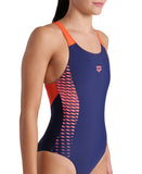 ARENA OPENINGS SWIMSUIT V BACK LB - NAVY/ORANGE