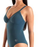 WOMEN'S ARENA SWIMSUIT LARA SOFT CURVE BACK MANGROVE