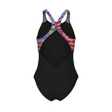 GIRL'S ARENA ONDULATION SWIMSUIT SWIM PRO BACK - BLACK