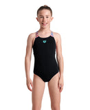 GIRL'S ARENA ONDULATION SWIMSUIT SWIM PRO BACK - BLACK