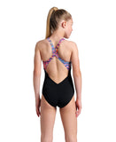 GIRL'S ARENA ONDULATION SWIMSUIT SWIM PRO BACK - BLACK