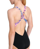 GIRL'S ARENA ONDULATION SWIMSUIT SWIM PRO BACK - BLACK