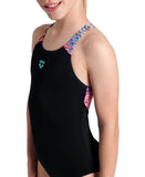 GIRL'S ARENA ONDULATION SWIMSUIT SWIM PRO BACK - BLACK
