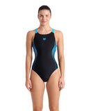 WOMEN'S ARENA OPENINGS SWIMSUIT V BACK BLACK