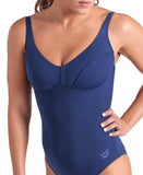WOMEN'S ARENA SWIMSUIT VICTORIA U BACK SOLID NAVY