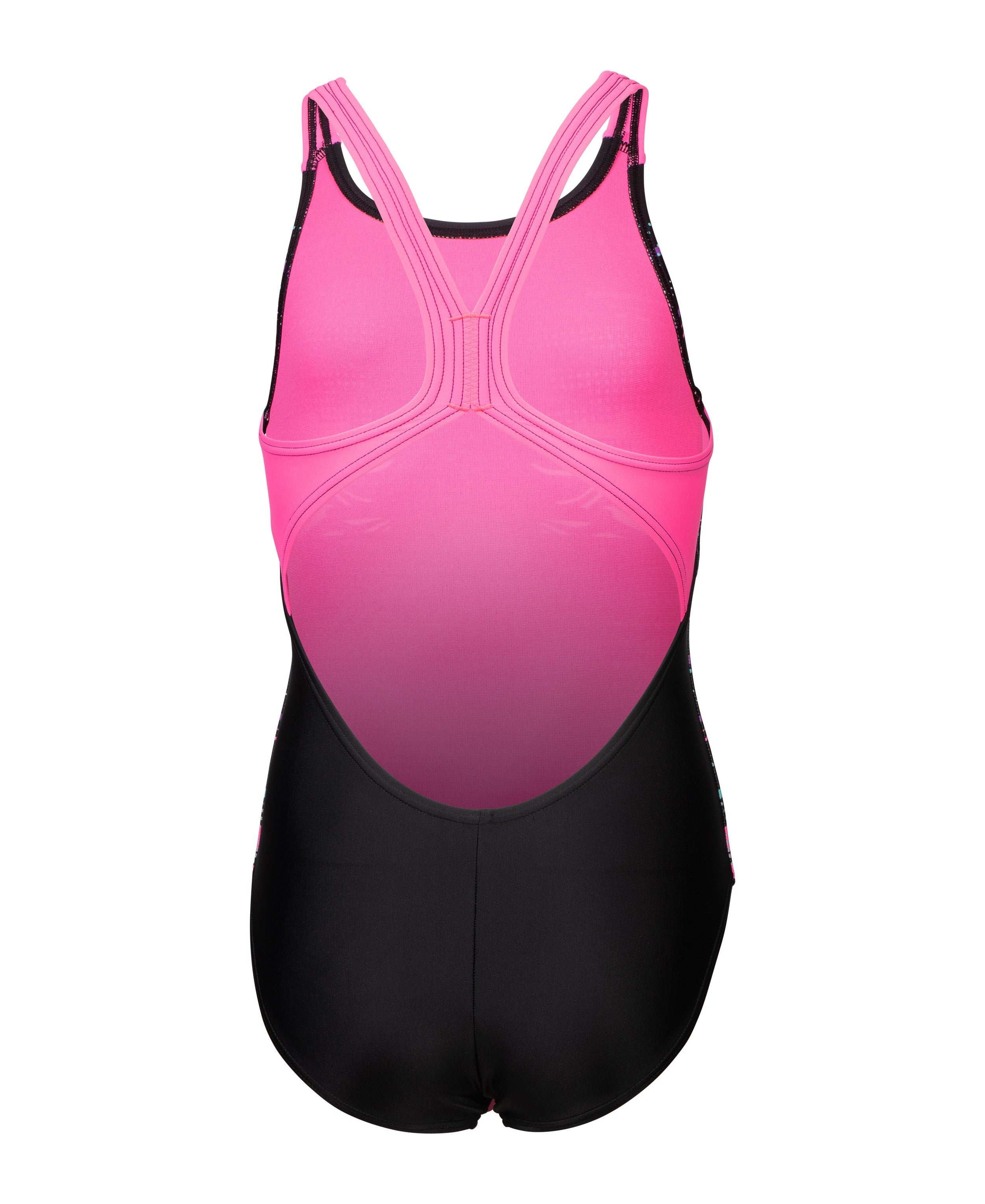 GIRL'S ARENA RHYTHM SWIMSUIT V BACK BLACK MULTI