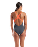 WOMEN'S ARENA POSEIDONIA SWIMSUIT SWIM PRO BACK ASPHALT-CORAL